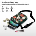 thumbnail image 7 of HELLHERO Cat and Floral Adjustable Crossbody Bag Polyester Double-layer Travel Crossbody Purse for Outdoor Holiday Travel, 7 of 7