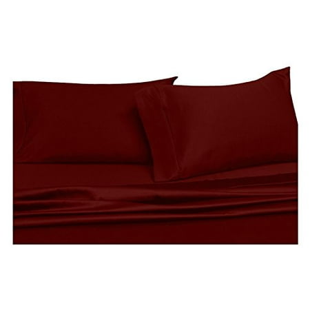 Royal Hotel's Solid Burgundy 600-Thread-Count 4pc Queen WATERBED SHEETS, 100% Cotton, Sateen Solid, Deep