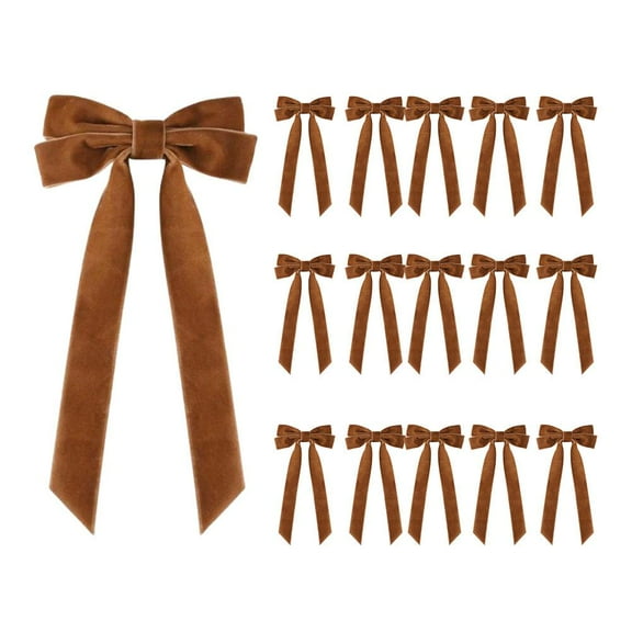 16Pcs Velvet Ribbon Bows for Christmas Tree, Large Christmas Bow for Staircase Garland Wreath, Vintage Rustic Small Craft Bows Ornaments for Garland Wreath Gift Wrapping Candy Bags