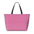thumbnail image 2 of Xecao Pink Gingham for versatile beach bag for women includes zipper pockets and waterproof material, ideal for vacations and adventures., 2 of 7
