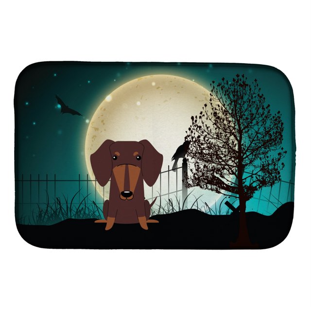 Esterilla para secar platos de chocolate Caroline's Treasures Halloween Scary Dachshund, 14 x 21 Caroline's Treasures BB2321DDM