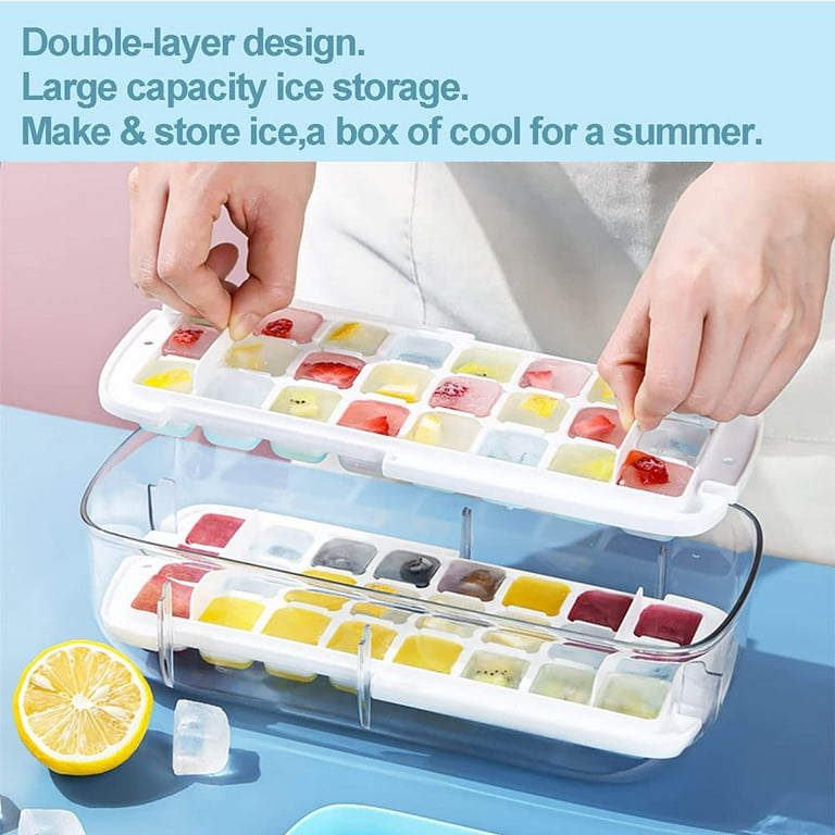 Large Ice Cube Trays Silicone Ice Cube Molds for Freezer with Lid