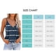thumbnail image 5 of Camisa con tirantes finos y cuello en V para mujer, informal, holgada, transpirable, con estampado de rayas, para verano, azul oscuro M, 5 of 5