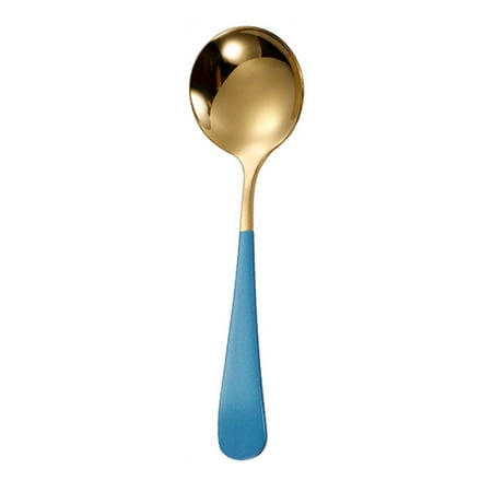 

ELFINDEA Room Decor Stainless Steel Round Head Spoon for Household Kitchen Use Round Spoon Dessert Spoon Home Decor