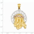 thumbnail image 3 of 14k Gold White Rose Yellow Tri-Color Jesus Pendant Charm, 3 of 4