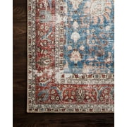 Loloi II Loren Collection LQ-01 Blue / Brick Oriental Area Rug 8-4 x 11-6