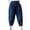 Blue-03, variant on REALiKUN Womens Summer Linen Harem Capri Pants Lounge Cotton Gauzy Capris Elastic High Waisted Crop Trousers with Pockets
