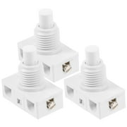 3 Pcs Secureid Press Push Button Switch Push Button Light Switch Household Push Button Self-locking Push Button Switch Foot Pedal Small Switch Round Step on White Abs Copper