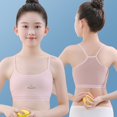 thumbnail image 2 of Wuxian Girls Bralette Spaghetti Strap Y Back Training Bras For Teens Racerback Yoga Bra Comfort Crop Top Lightweight Seamless Kids Bra,Light Pink, 2 of 4