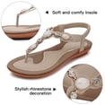 thumbnail image 7 of Beach Shoes, Sandals Wide Feet, Wide Width Sandals for Women, Going Out Shoes for Women, Flat Sandals for Women Dressy: Summer Comfortable Dress Thong Flats Sandal, Khaki 5.5, 7 of 7