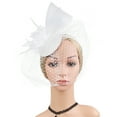 thumbnail image 5 of MESSUEN Ladies Church Hats Hair Fascinators for Women Fashion Hats for Women Dress Hat Tea Party Hats for Girls Womens Fashion Hats Fascinators Hat White One Size, 5 of 8