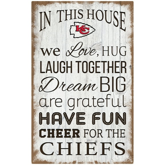 Kansas City Chiefs 11'' x 19'' Team In This House Sign
