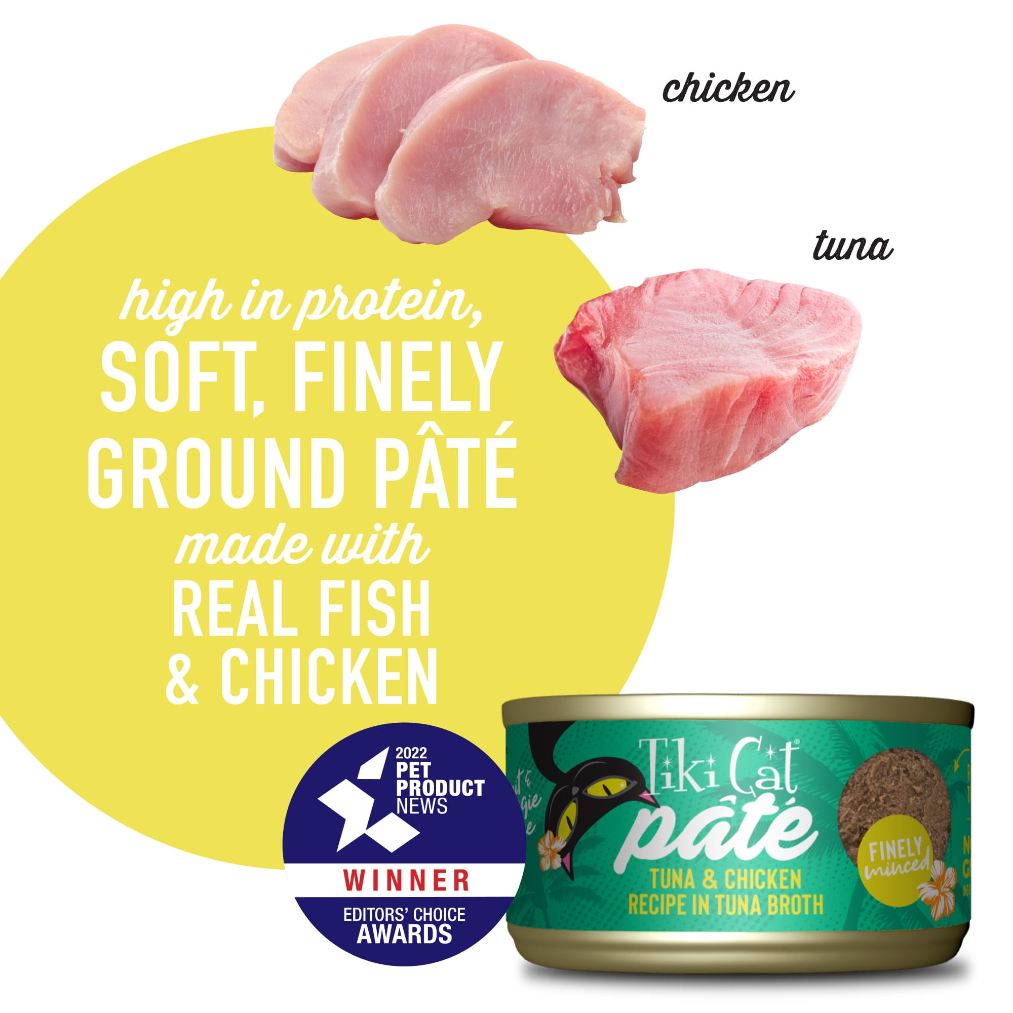 (12 pack) Tiki Cat Luau Pate Wet Cat Food, Tuna & Chicken, 2.8 oz. Can