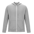 thumbnail image 2 of Men's Zip up Hoodies Running Jacket Cardigan Spring Fall Long Sleeve Fleece Sweatshirt Tops Casual Hooded Coats with Pockets Outerwear Lightweight Full Zip Sweatshirts, 2 of 5