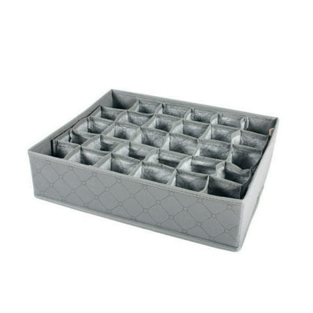

Collapsible Non-Woven Fabric Drawer Divider 30 Grids Underwear Bra Socks Ties Divider Closet Container Storage Box Organizer