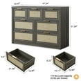 thumbnail image 3 of OAKHAM Commode 7 Tiroirs, Grand Commode en Rotin pour Chambre à Coucher Salon, Chêne Minuit, 3 of 6