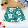 thumbnail image 4 of Boys Swim Trunks Casual Hawaiian Printed Summer Beach Shorts Adjustable Waist Loose Fits Swimming Board Shorts with Pockets, 4 of 8
