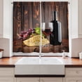 thumbnail image 2 of Ambesonne Wine Kitchen Curtains, Cabernet Bottle Cheese, 55"x45", Brown Burgundy Cream, 2 of 3