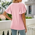 thumbnail image 4 of Wycnly Summer Tops for Women Cute Tops for Women Ruffle Sleeve Lightweigh Hollow out Blouses Cute Solid T Shirt Girls Crewneck Short Sleeve Tunic Top, 4 of 6