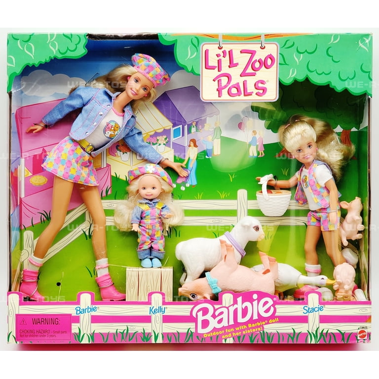 Barbie Li'l Zoo Pals Doll Gift Set Barbie Stacie Kelly Dolls 1998