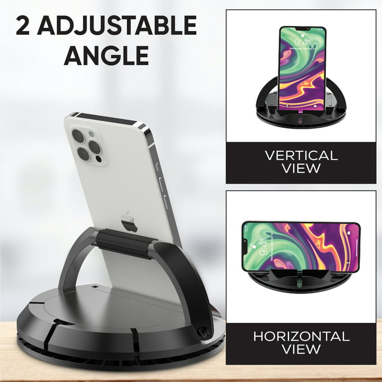 Premier Desktop Tablet and Mobile Phone Stand, Portable, Easy to Adjust,  Foldable, Black