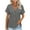 Gray, variant on Wyobmus Summer Button Down Shirt for Women Casual Solid Color Short Sleeve V Neck Tops Front Open Button Cardigan Blouse 2025 Trendy Clothes Navy