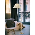 thumbnail image 2 of Cal Lighting 19" Mid-Century 3-way Metal Floor Lamp in Antique Brass, 2 of 3