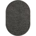 thumbnail image 1 of Unique Loom Solid Shag Modern Plush Area Rug 4' x 6' Oval Graphite Gray, 1 of 1