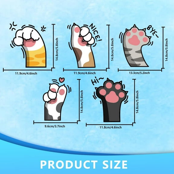 1set 5pcs Cat Paw Print Car Decal set Cute Animal Paw Prints Waterproof Vinyl Decal Stickers for Car Motorcycle Helmet Bumper Funny Paw Print Car Decal Stickers Accessory for Window Laptop Phone