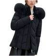 thumbnail image 5 of Sriper Women Winter Coats Thermal Zip up Long Sleeve Padded Jacket Fuzzy Hooded Stand Collar Windproof Quilted Jackets Loose Fit Soild Thicken Warm Outerwear 2025 Fashion Snow Coats with Pockets, 5 of 9