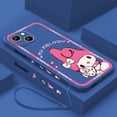 thumbnail image 3 of Kuromi-funda de teléfono con dibujo de melodía para iPhone, carcasa líquida con cuerda izquierda para iPhone 15, 14, 13, 12, 11 Pro Max, 8, 7 Plus, XR, XS, X, 3 of 5