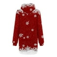 thumbnail image 5 of Fiaer Womens Sweatshirts Dress Christmas Hoodie Reindeer Printed Oversized Long Sleeve Trendy Comfort Tops with Pocket Red XL, 5 of 5