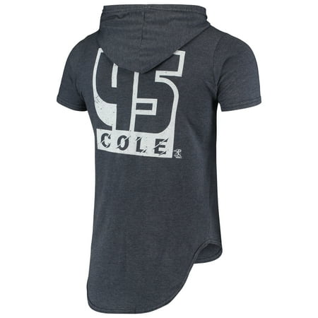 Men's Majestic Threads Gerrit Cole Navy New York Yankees Softhand Player Tri-Blend Hoodie T-Shirt