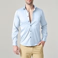 thumbnail image 1 of pstuiky camisetas de manga larga para hombre, Camisa informal de manga larga con botones y cuello vuelto para hombre, transpirable y de color liso camisetas de hombre xl, 1 of 4