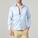 thumbnail image 1 of Blusa y camisa de manga larga con cuello vuelto para hombre, informal, con botones, lisa, de manga larga, transpirable, de poliéster, 1 of 4