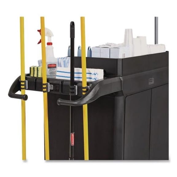 Rubbermaid Commercial RCP2202589 Housekeeping Cart Holder Clip - Resin - Black - 6 Count
