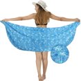 thumbnail image 4 of HAPPY BAY Women's Pareo Swimwear Bikini Beach Wrap Sarong One Size Lapis, Palm Tree, 4 of 4