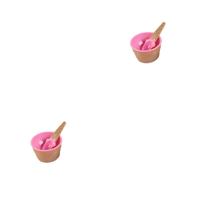 Toystoory Ice Cream Dessert Bowl Party Outdoor Home Small Gifts Kitchen Bowls Set Activity Tableware Garden DIY Spoons Scoop Type2 NO2