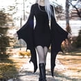 thumbnail image 2 of Womens Gothic Batwing Sleeve Mini Dress Bodycon Witch Vampire Dress Long Flared Sleeve Halloween Cosplay Dresses Black Gothic Party Outfit, 2 of 4