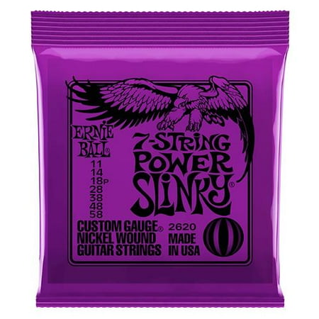 - Ernie Ball 2620 Power Slinky 7 String Guitar String Set (11-58)