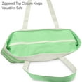 thumbnail image 4 of DALIX Flamingo Striped Canvas Women's Tote Bag Premium Cotton in Mint Green, 4 of 6