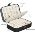 thumbnail image 6 of Wattne Travel Jewelry Box, Small Portable Jewelry Organizer Mini Jewelry Case for Women, Earing Organizer, Leather Portable Jewelry Storage Boxes for Rings Earrings Necklaces Bracelets (Black), 6 of 7