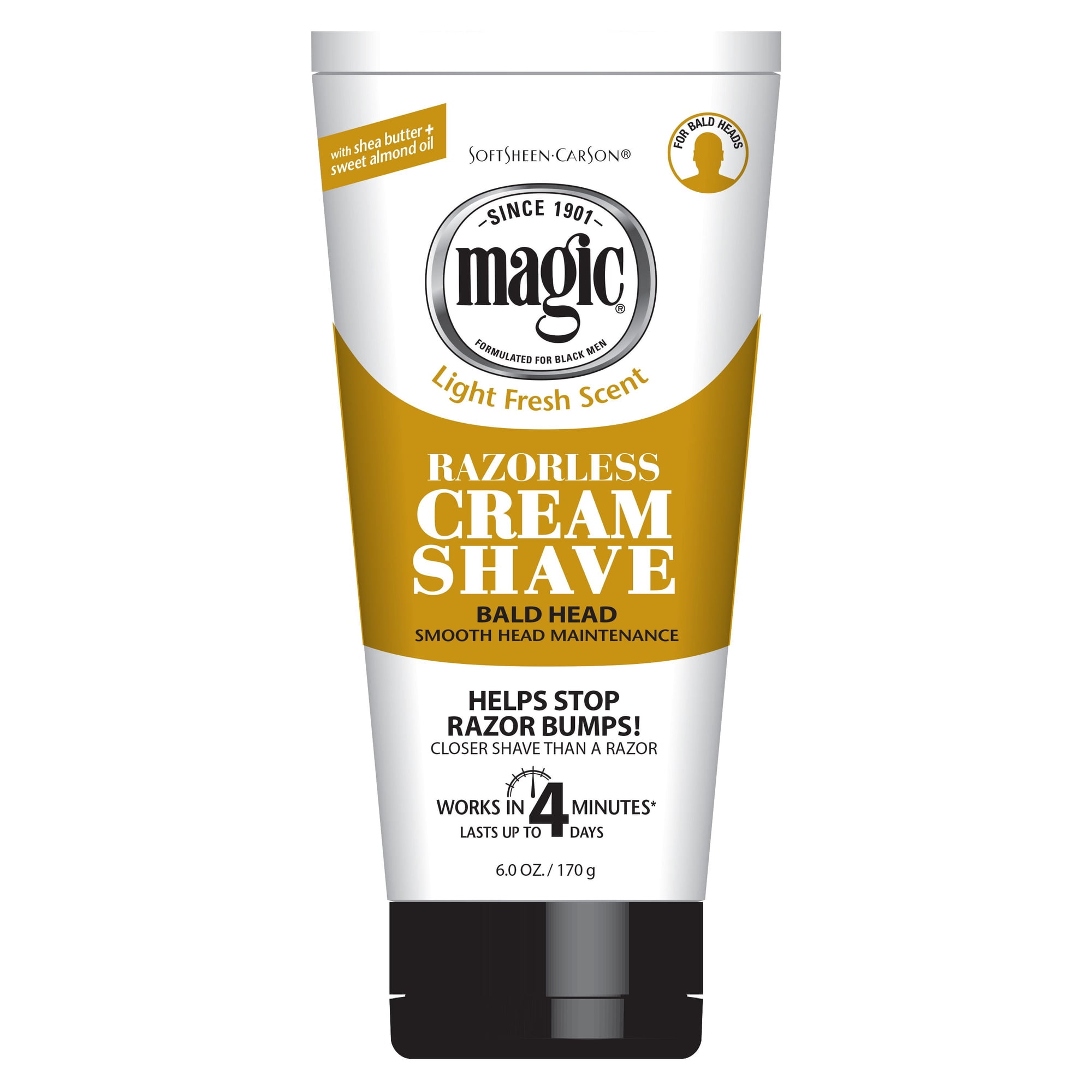 [ 3 PACK ] SoftSheen-Carson Magic - Razorless Cream Shave Smooth Shaving Cream For Bald Head Maintenance 6 oz * BEAUTY TALK LA *