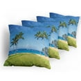 thumbnail image 5 of Ambesonne Tropical Throw Pillow Cover 4 Pack, Coconut Palm Hawaii, 16", Blue Green, 5 of 7