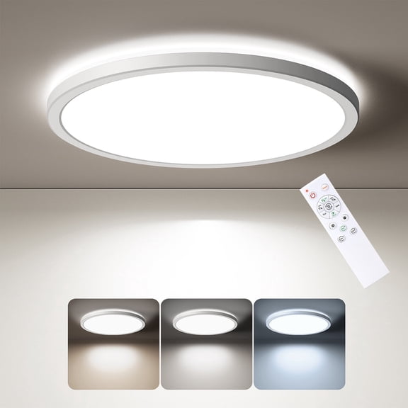Matane 12 Inch Motion Sensor Ceiling Light with Remote, Hardwired Flush Mount Light 3000K 4000K 5000K, 2400LM Dimmable Led Ceiling Light with 3 Timer Closet Porch Stairs Hallway, White