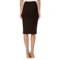 thumbnail image 3 of Moa Collection Women's Elastic High Waist Stretch Comfy Office Work Wear Solid Midi Skirt S-3XL, 3 of 5