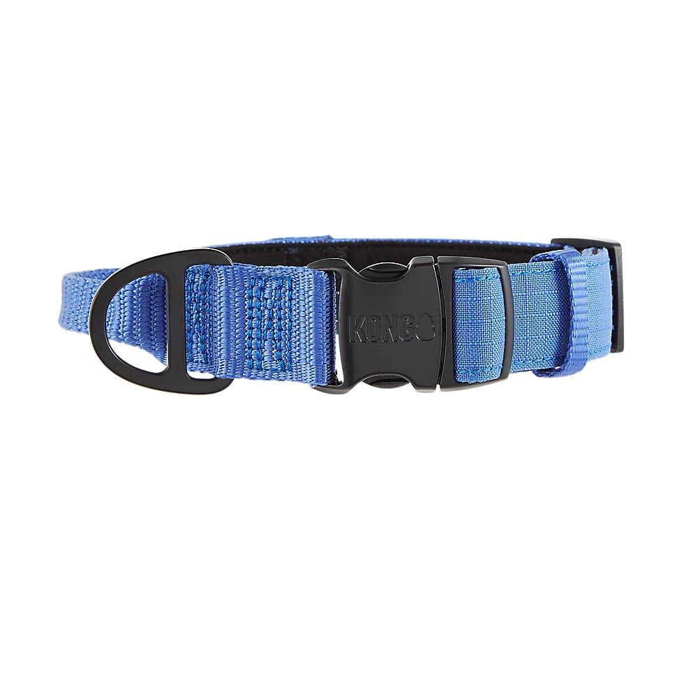 KONG Ultra Durable Padded Comfort Handle Dog Collar ( Blue) M