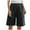 Black #A, variant on Cotonie Bermuda Shorts for Women Linen Half Shorts Elastic High Waist Shorts with Pockets Yoga Walking Athletic