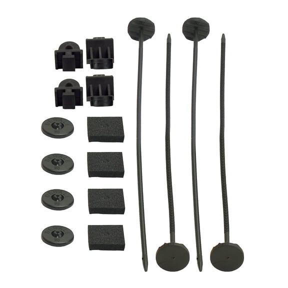 Derale Push Through Radiator Style Black Electric Fan Mount Kit 4 pc P/N 16744