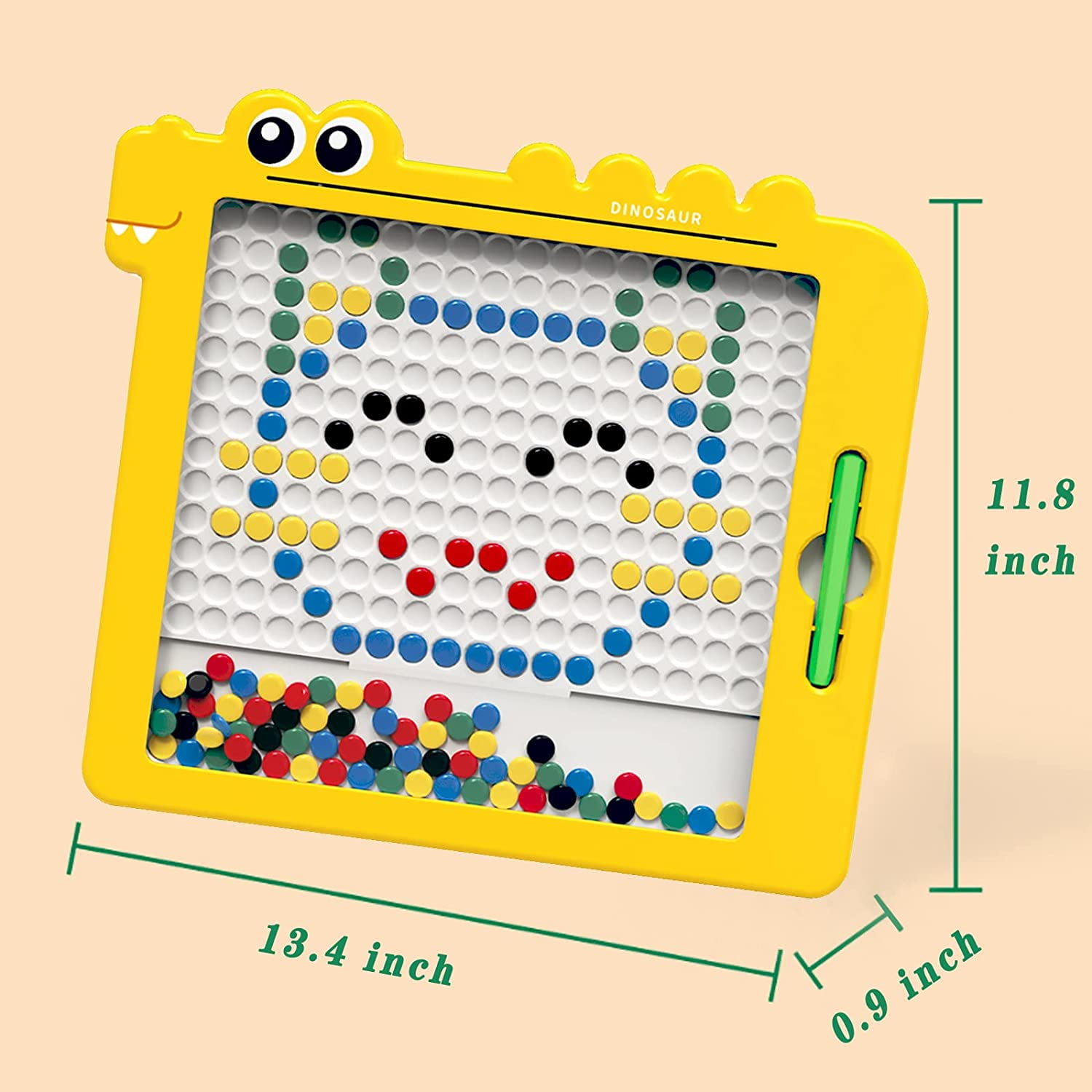 Autrucker Magnetic Drawing Board for Kids and Toddlers Age 3-5, Fun Magnetic Board with Colorful Beads and Drawing Stylus( 8 x 9 inches)